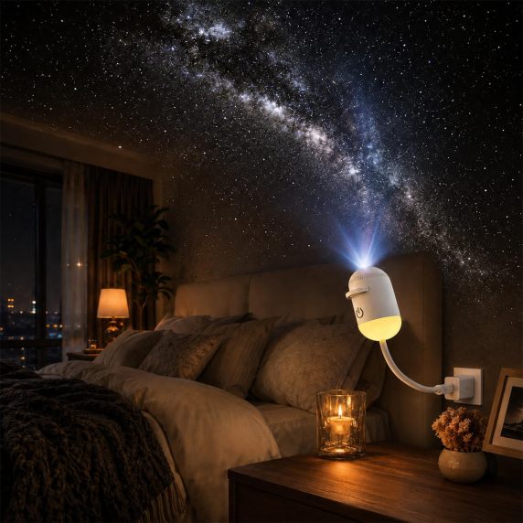 Galaxy projection in bedroom