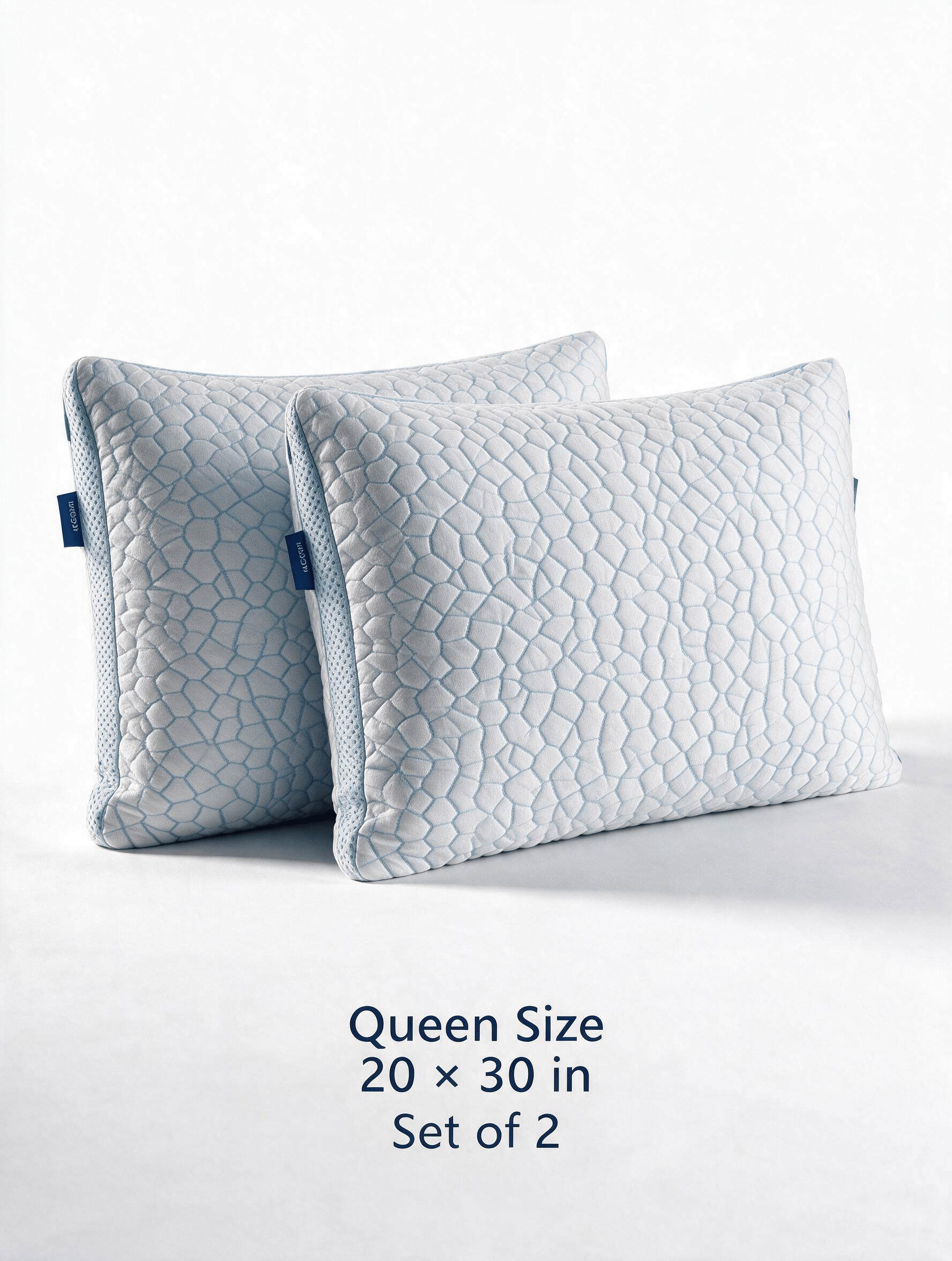 Harlven Cooling Memory Foam Pillow, Breathable Gel-Infused Foam Pillow for Pressure Relief and Neck Support, Ergonomic Pillow fo - Queen - 2 Pillows Bundle (Best Value) - image 10