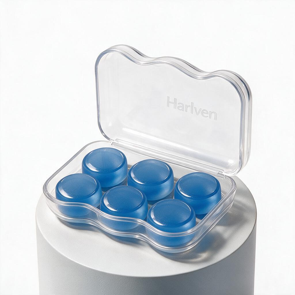 Harlven Soft Silicone Sleep Earplugs – Noise Blocking Ear Plugs with Comfortable Pressure-Free Fit, Odorless Reusable Earplugs f - Blue - 6 - image 6