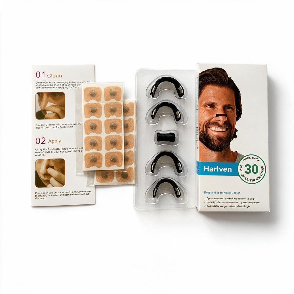 Harlven Magnetic Nasal Expander – Soft Nasal Breathing Aid for Sleep, Relaxation & Comfortable Nighttime Breathing - Black - Square(30 Pairs) - image 3