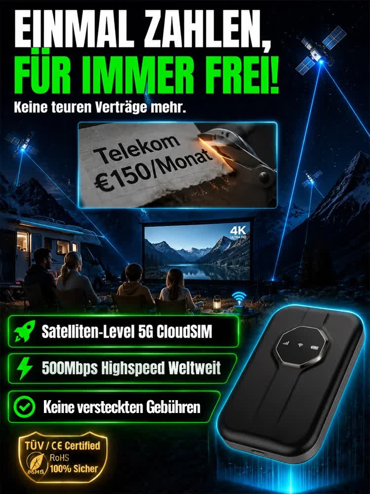O€ Monatsgebühr Satelliten-WLAN! 500Mbit/s Weltweit - image 7