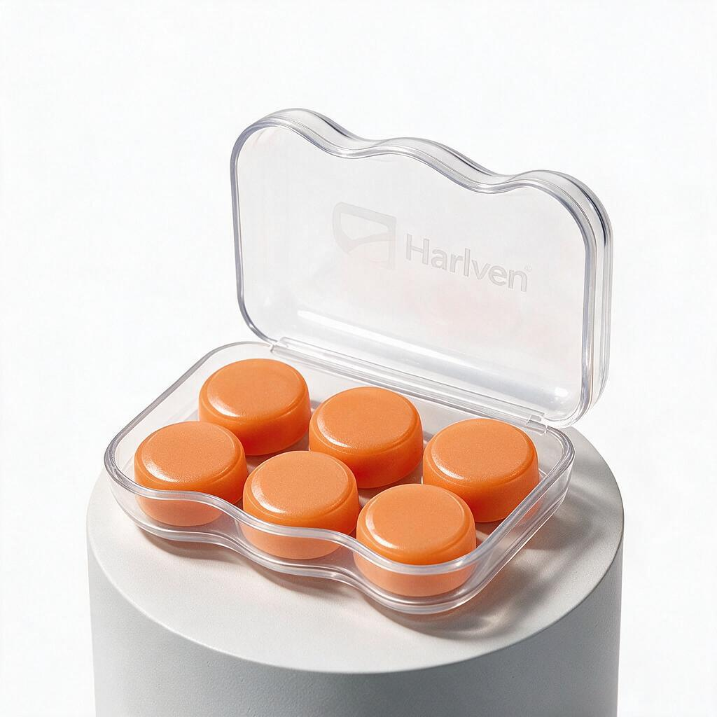 Harlven Soft Silicone Sleep Earplugs – Noise Blocking Ear Plugs with Comfortable Pressure-Free Fit, Odorless Reusable Earplugs f - Orange - 6 - image 12