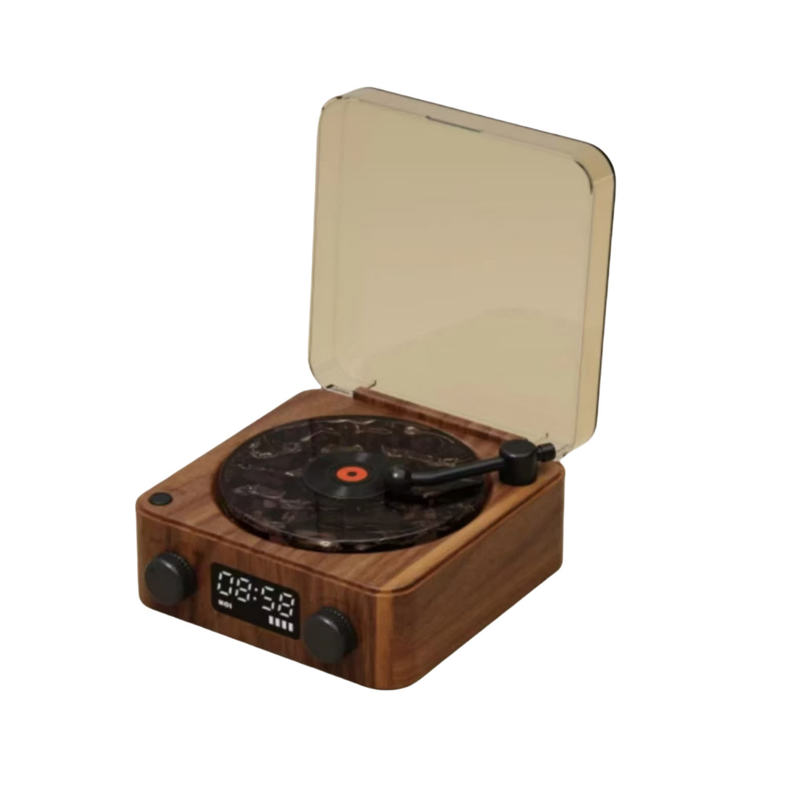 White Noise Machine with Wireless Speaker & Ambient Light – Vinyl-Inspired Sleep Sound Machine for Bedroom - Brown - image 4