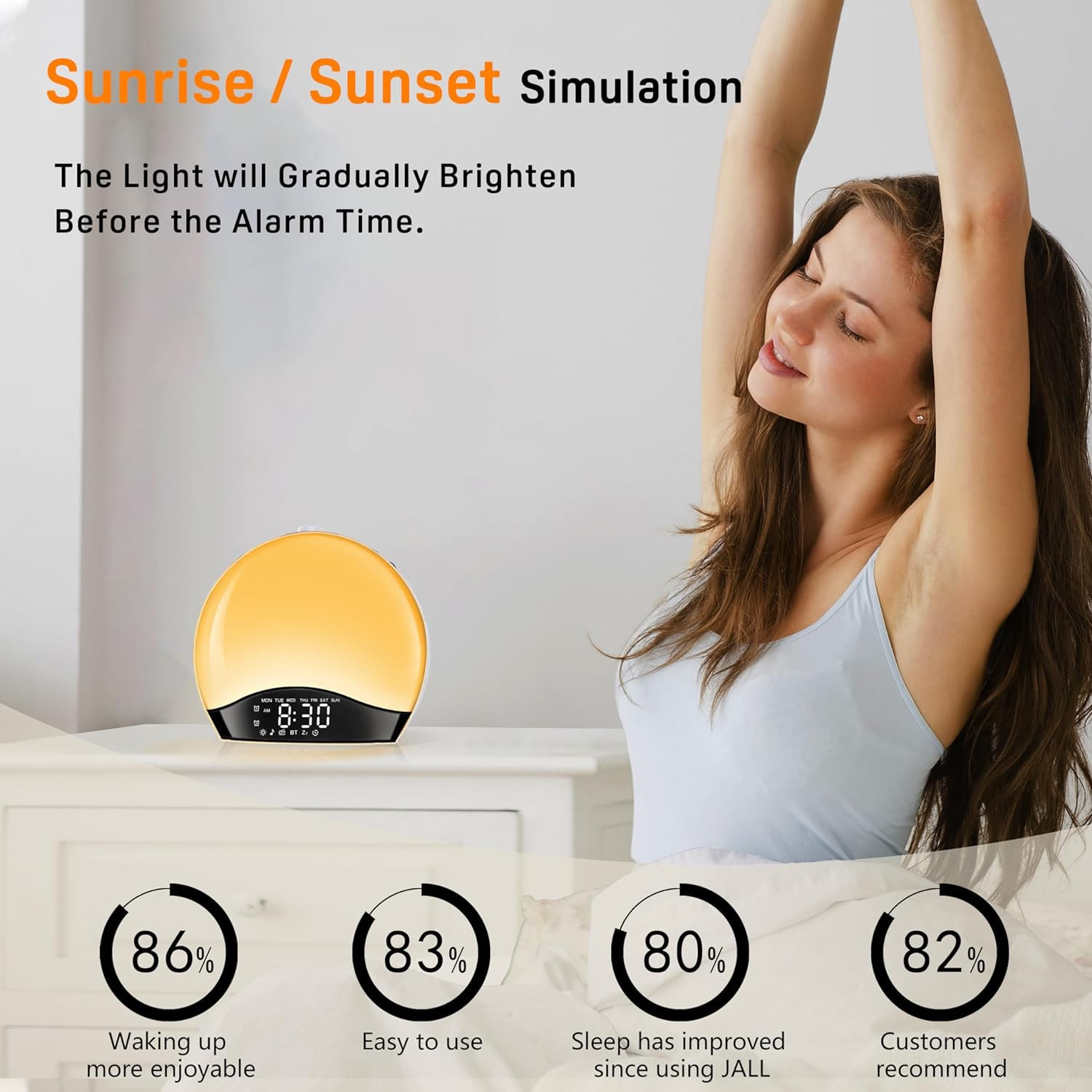 Harlven Sunrise Wake-Up Light with White Noise Machine – Natural Light Alarm Clock for Better Sleep & Gentle Morning Wake Up - image 12
