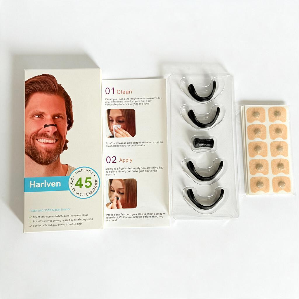 Harlven Magnetic Nasal Expander – Soft Nasal Breathing Aid for Sleep, Relaxation & Comfortable Nighttime Breathing - Black - Square(45 Pairs) - image 7