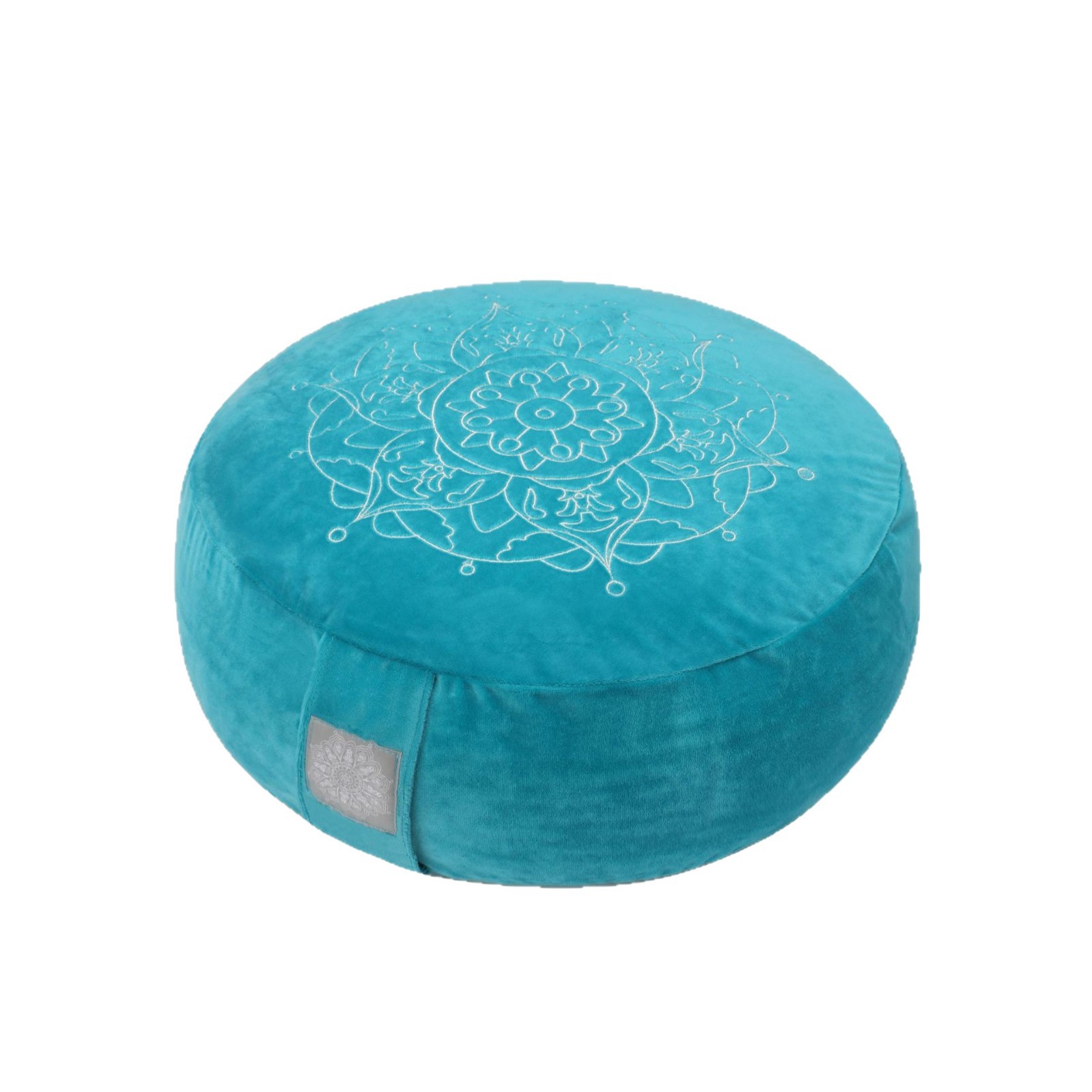 Meditation Cushion with Embroidered Design, Round Yoga Floor Pillow for Mindfulness Practice, Comfortable Zafu Seat for Home Med - Sky Blue - image 2