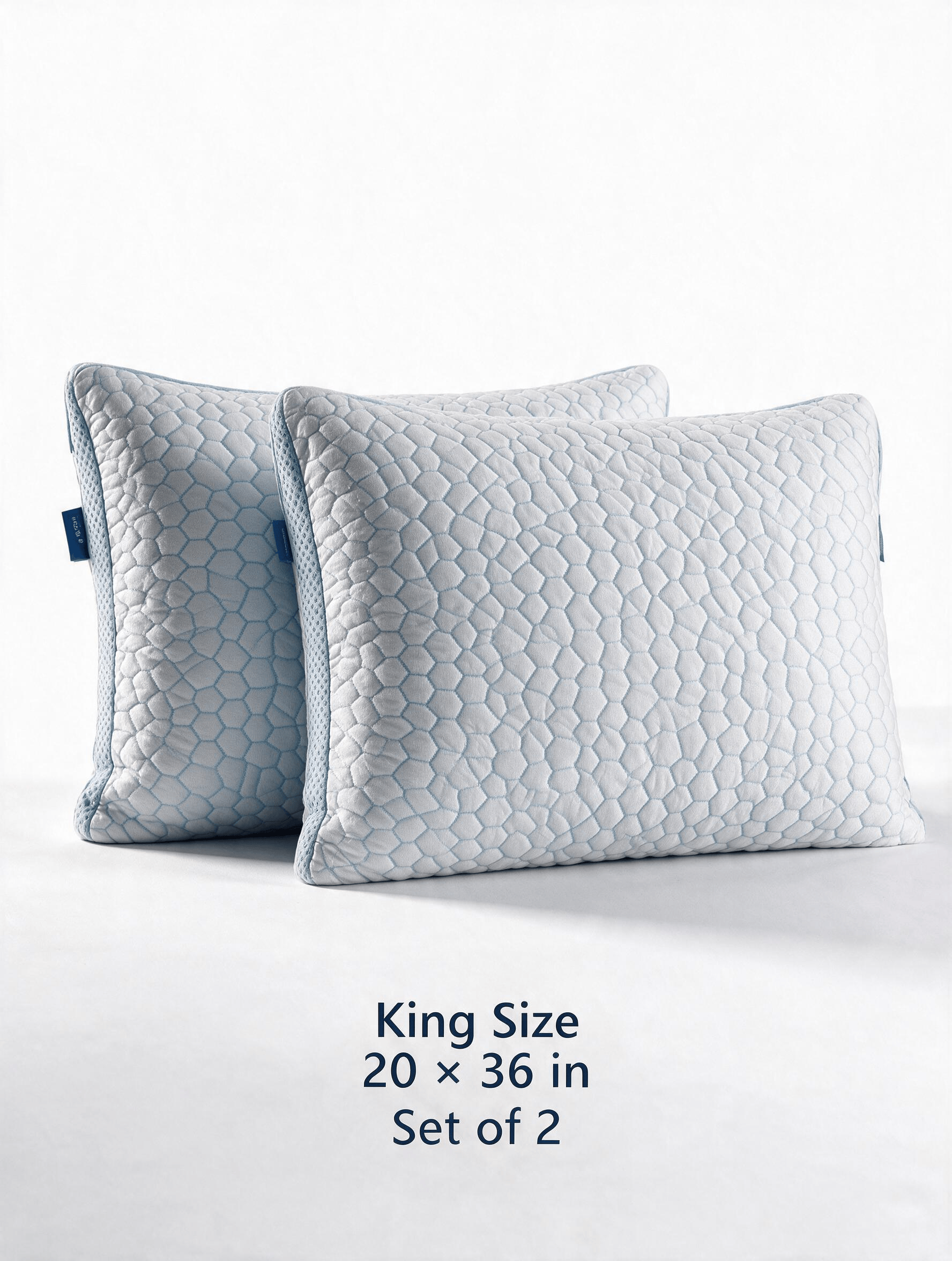 Harlven Cooling Memory Foam Pillow, Breathable Gel-Infused Foam Pillow for Pressure Relief and Neck Support, Ergonomic Pillow fo - King - 2 Pillows Bundle (Best Value) - image 12