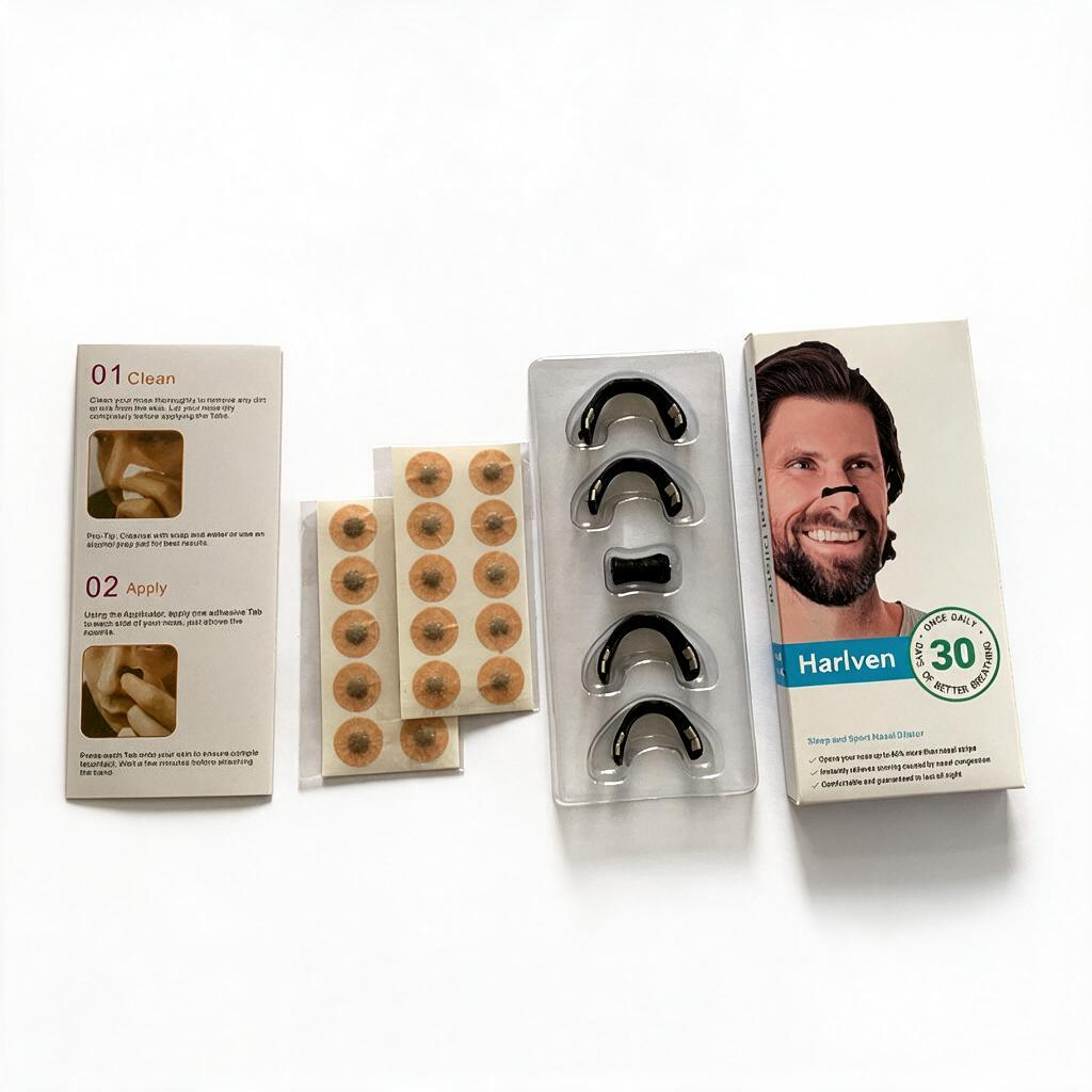 Harlven Magnetic Nasal Expander – Soft Nasal Breathing Aid for Sleep, Relaxation & Comfortable Nighttime Breathing - Black - Round(30 Pairs) - image 2