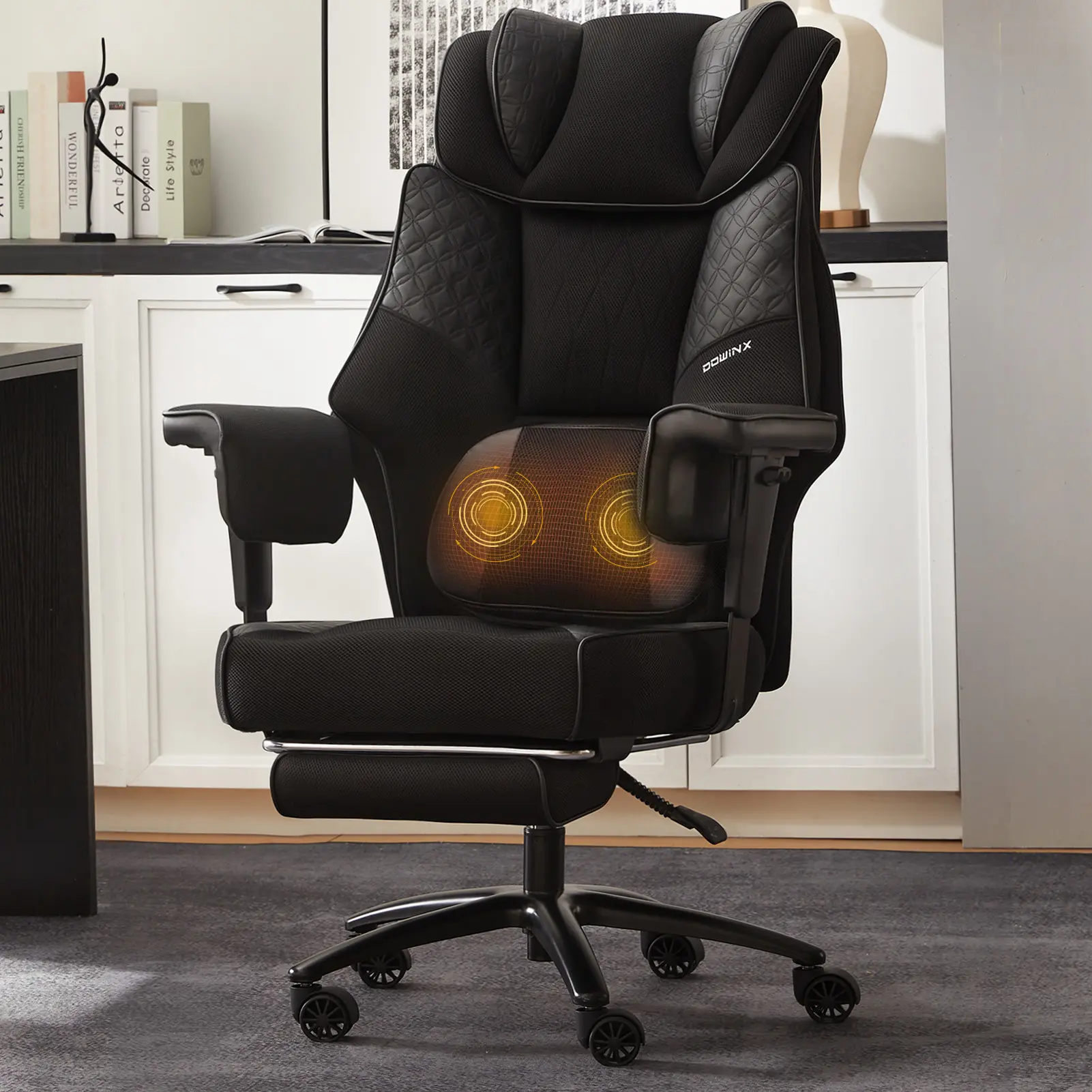 Big and Tall Office Chair with Massage Lumbar Support