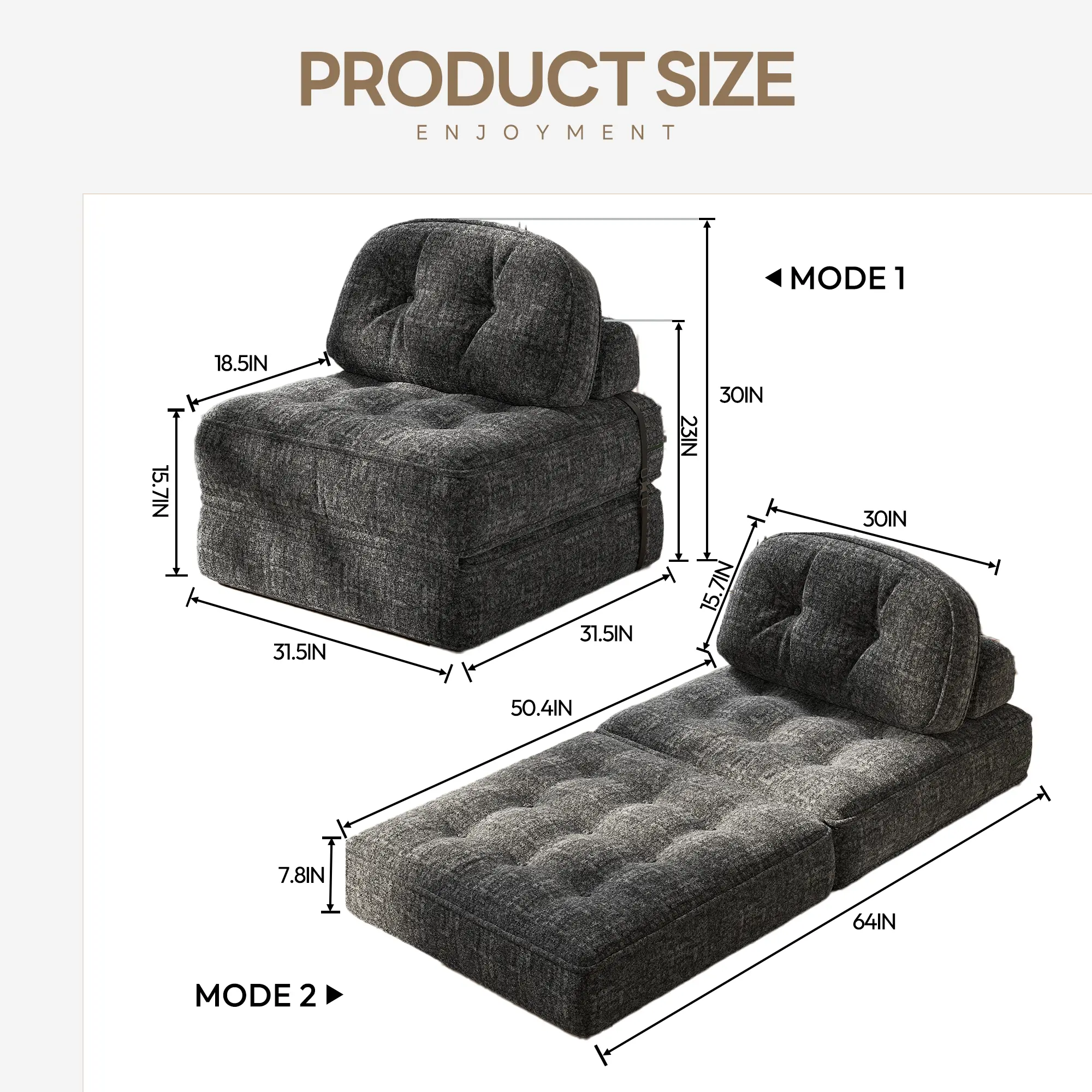 Foldable Velvet Sofa Bed