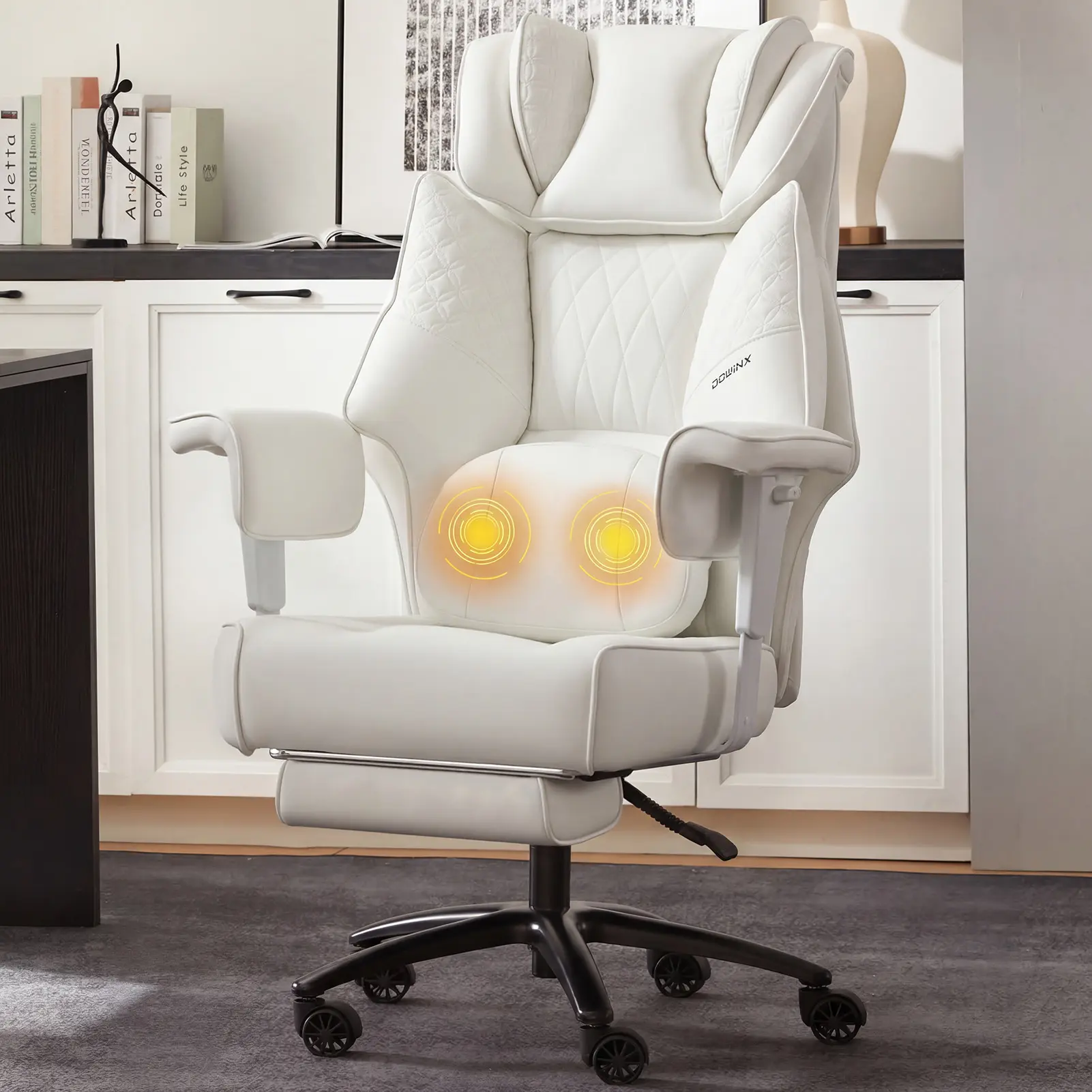 Big and Tall Office Chair with Massage Lumbar Support