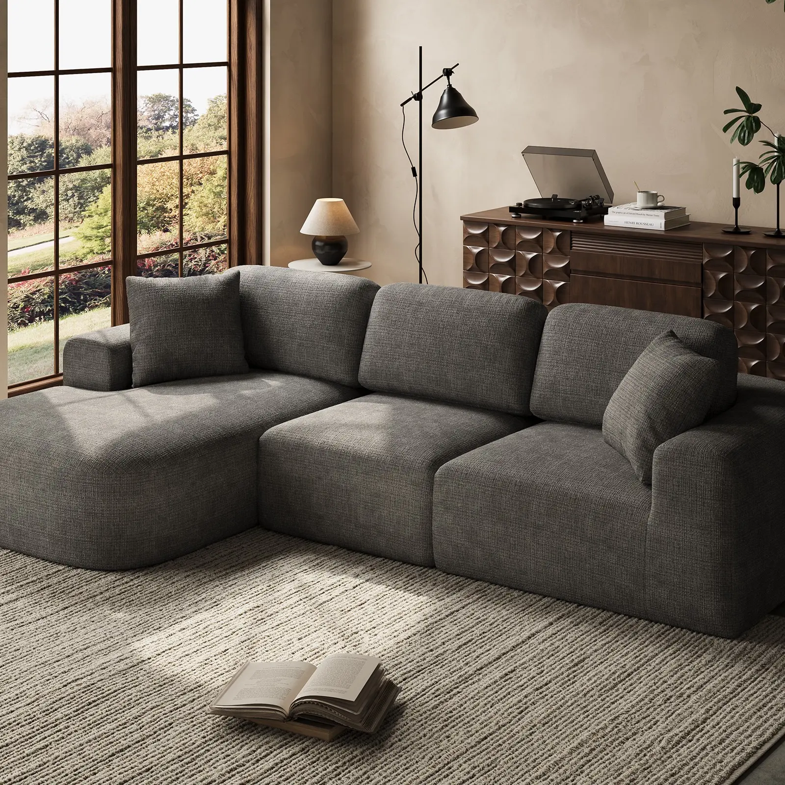 107'' Modular Sectional Sofa Couch with Chaise