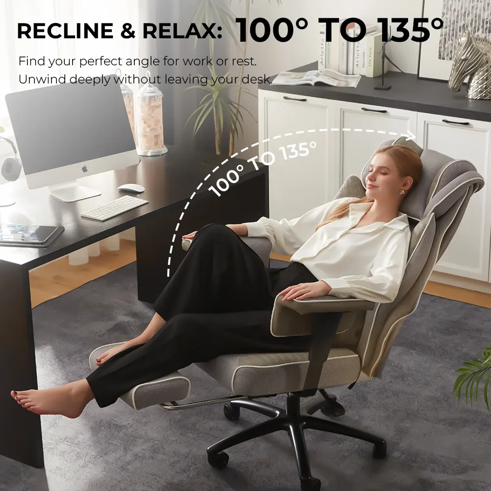 Big and Tall Office Chair with Massage Lumbar Support