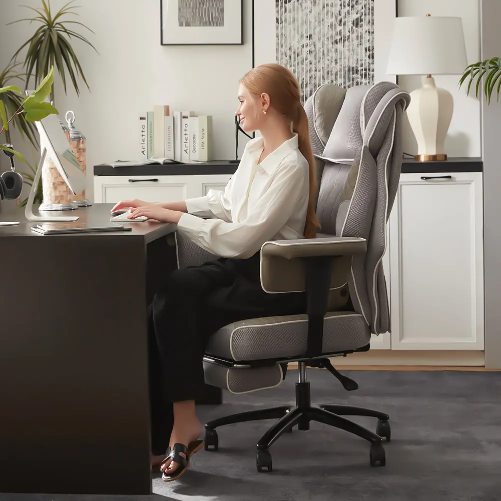 Big and Tall Office Chair with Massage Lumbar Support