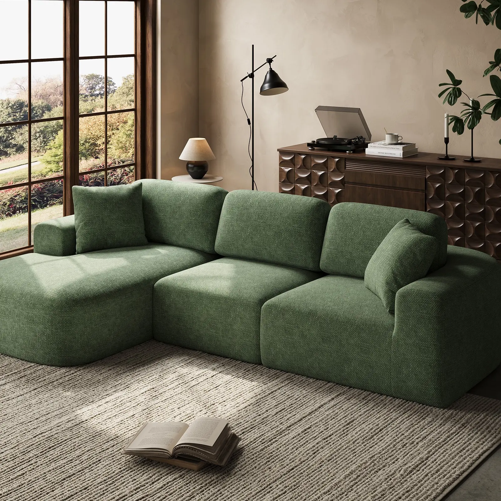 107'' Modular Sectional Sofa Couch with Chaise