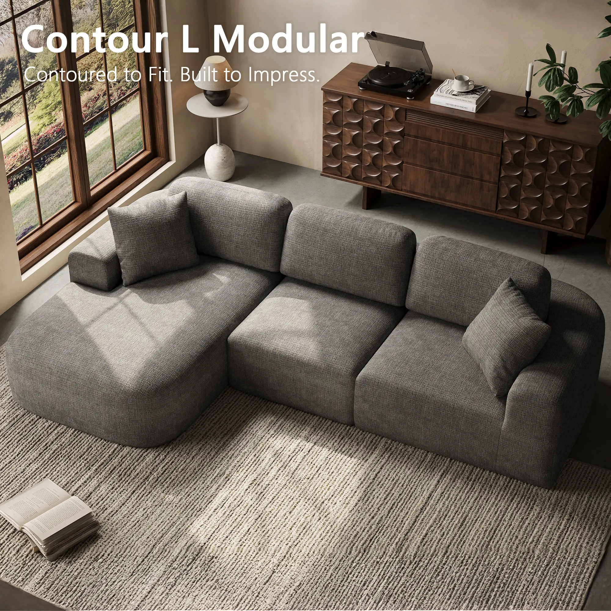 107'' Modular Sectional Sofa Couch with Chaise