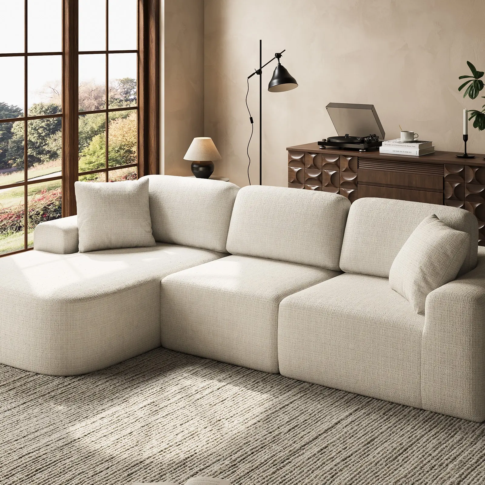 107'' Modular Sectional Sofa Couch with Chaise