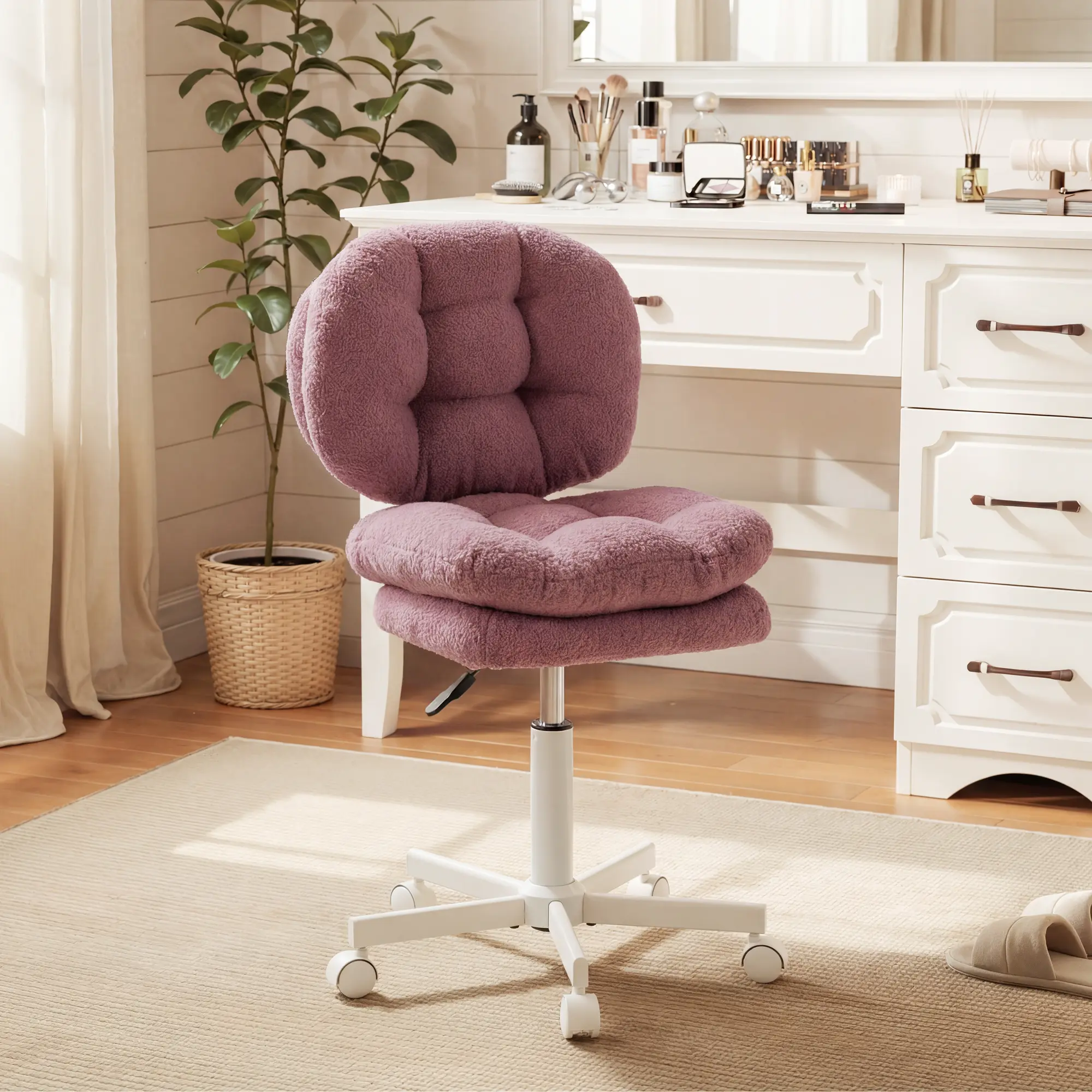 Small Vanity Chair with Wheels