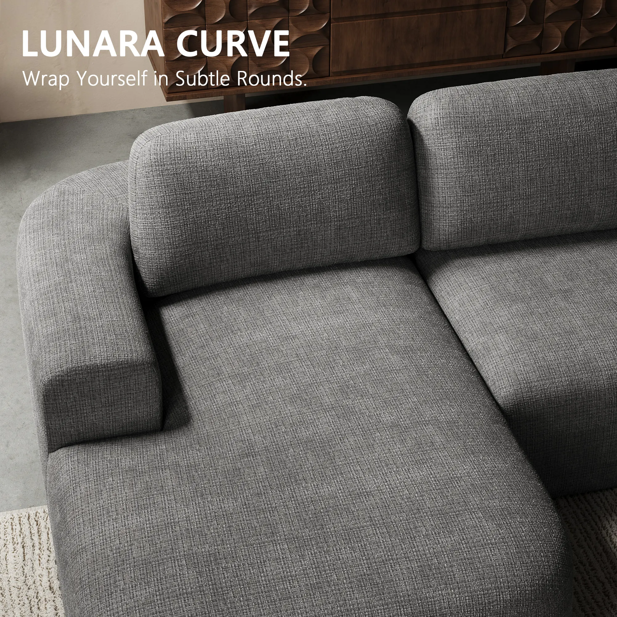 107'' Modular Sectional Sofa Couch with Chaise