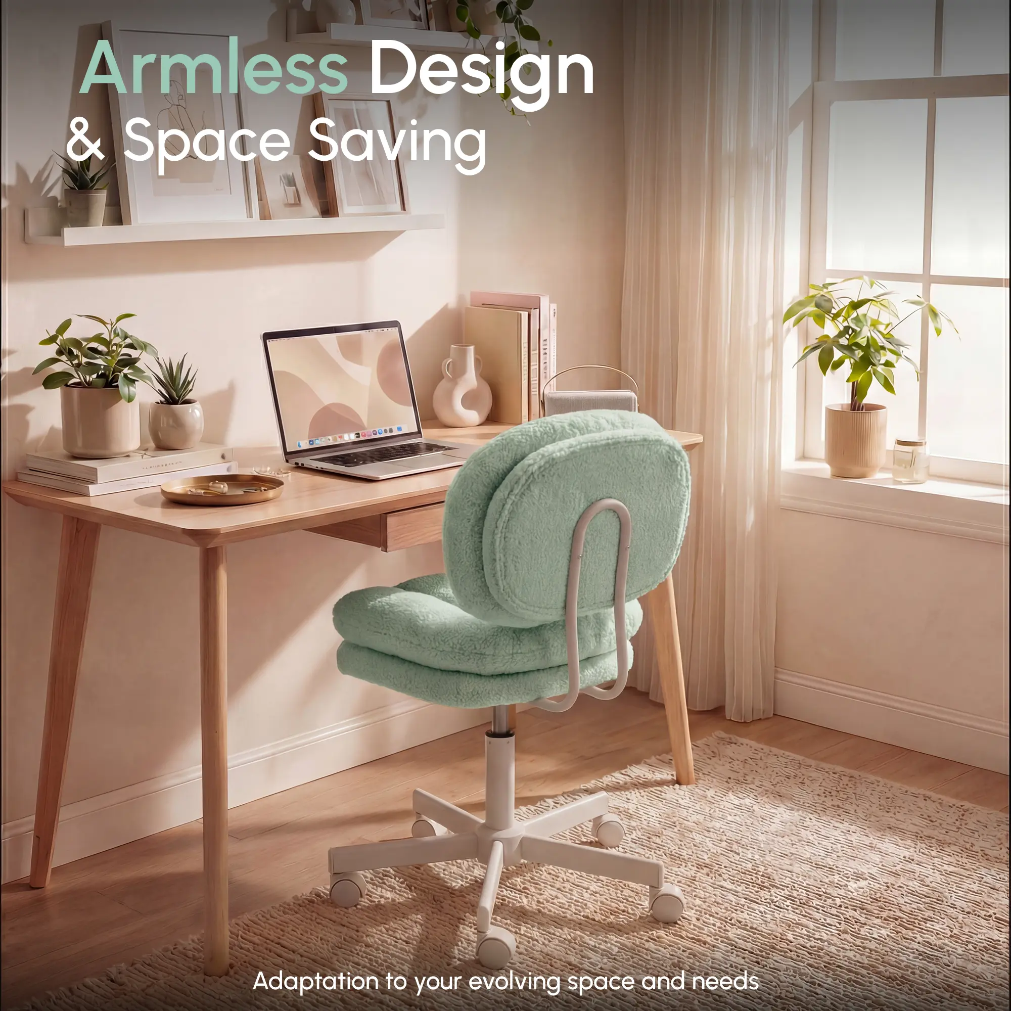 Small Vanity Chair with Wheels