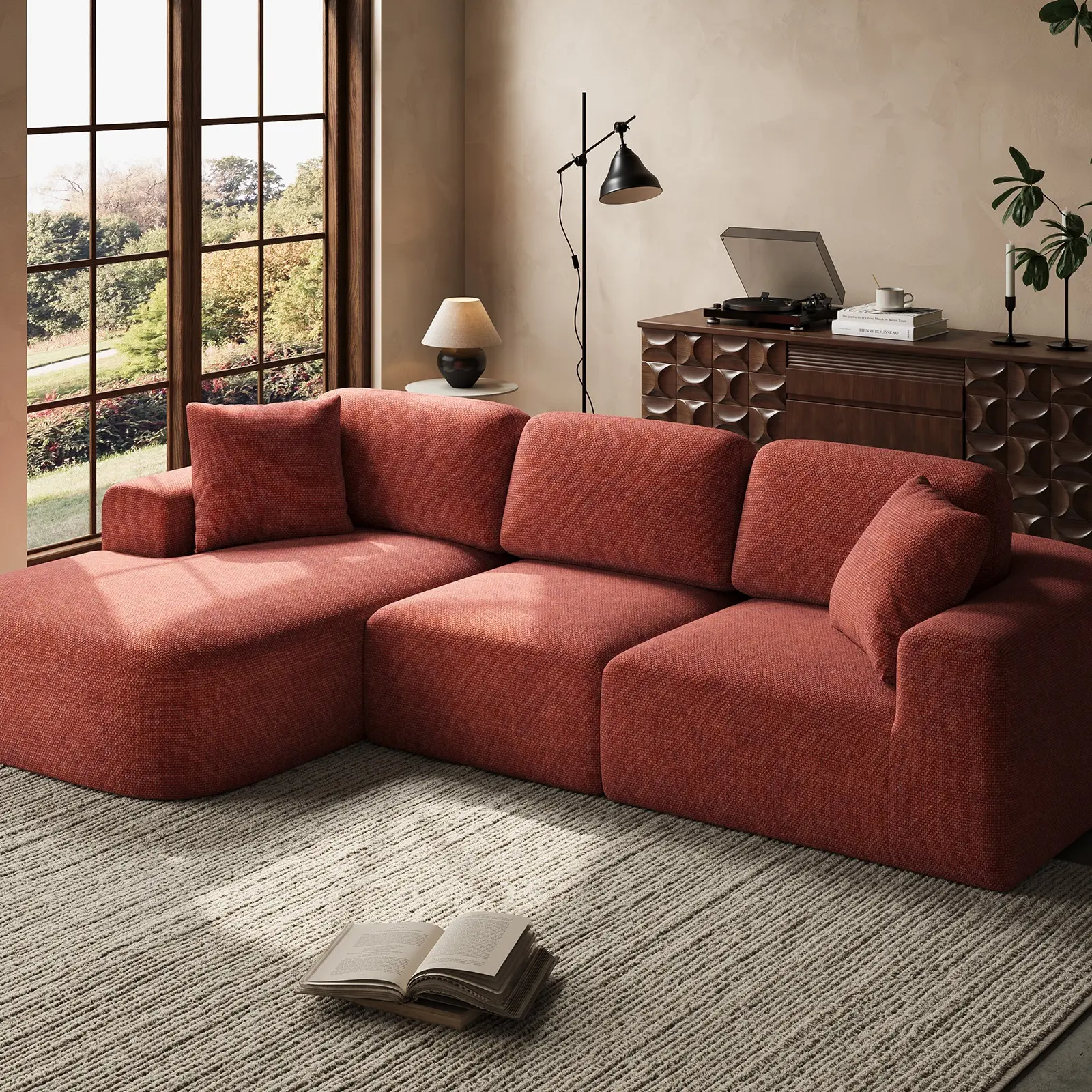 107'' Modular Sectional Sofa Couch with Chaise