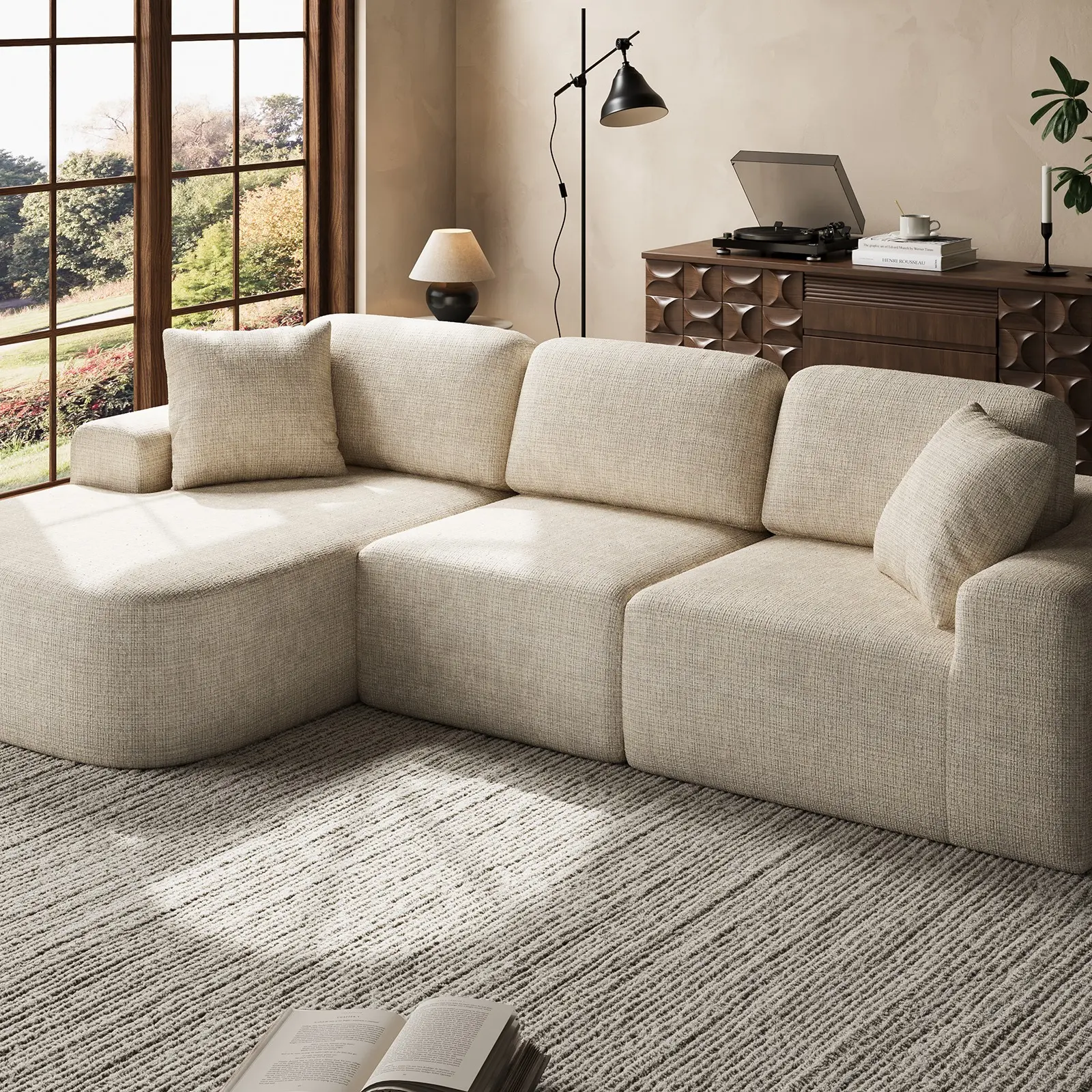 107'' Modular Sectional Sofa Couch with Chaise