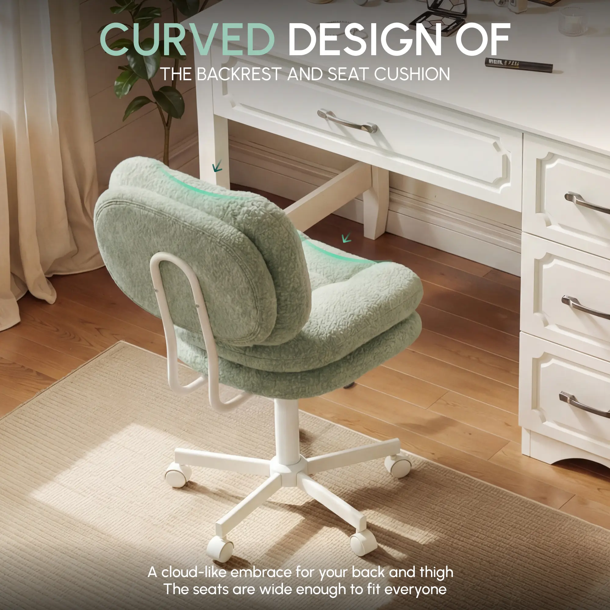 Small Vanity Chair with Wheels