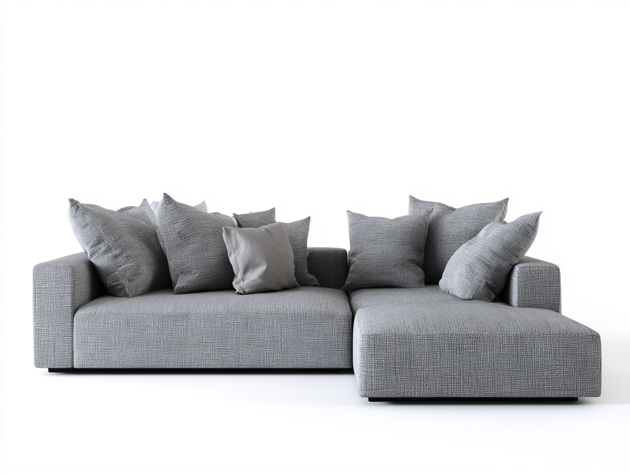Ecksofa Stoff 280x170x78 cm grau - modernes Lounge Design-Vosaycorner