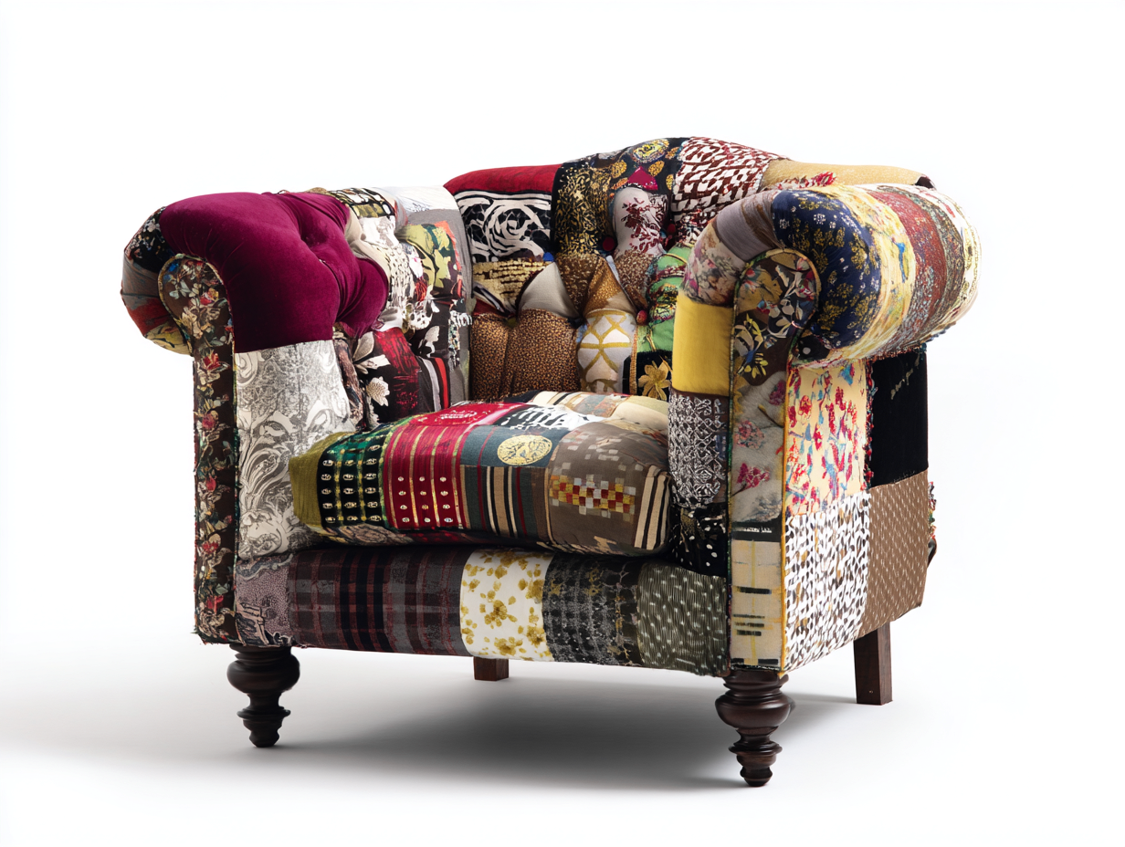 Sessel Stoff 105x90x88 cm - Mehrfarbig - Für Wohnzimmer - Klassisches Design-Vosaycorner