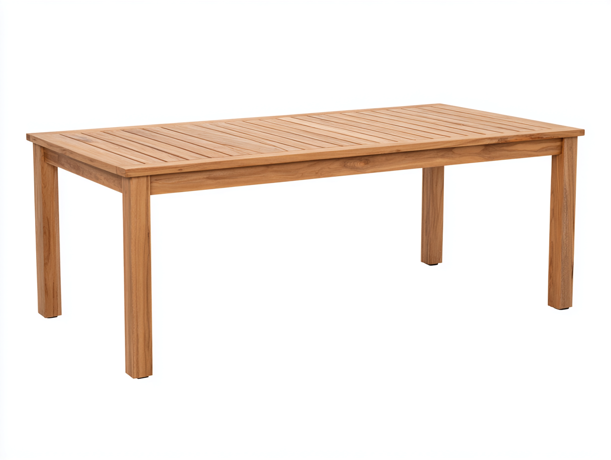 Gartentisch Holz 200x95x75 cm - Naturbraun - modernes Design-Vosaycorner