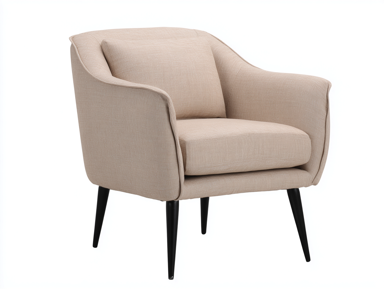 Sessel Stoffbezug 78x74x86 cm - Beige-Schwarz - modernes Wohnzimmerdesign-Vosaycorner