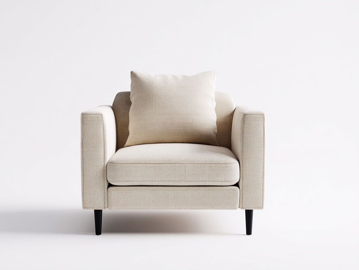 Sessel Stoff 82x78x84 cm - beige schwarz - breite Armlehnen-Vosaycorner