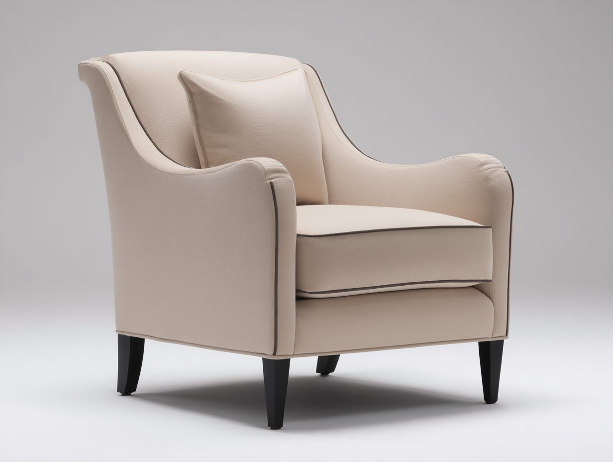 Sessel Stoff 78x82x96 cm - beige schwarz - klassische Armlehnen-Vosaycorner