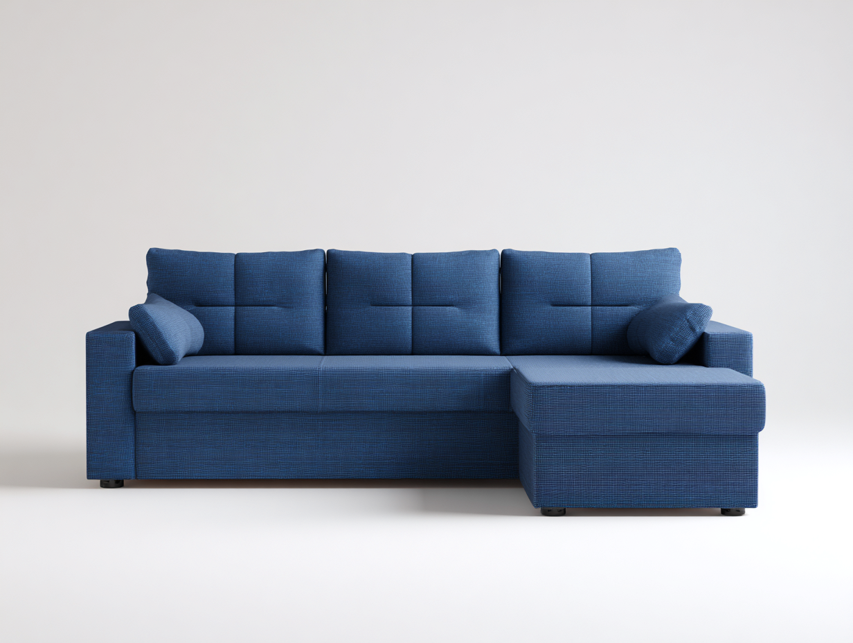 Ecksofa Stoff 255x165x86 cm - Blau - Für Wohnzimmer - Modernes Design-Vosaycorner