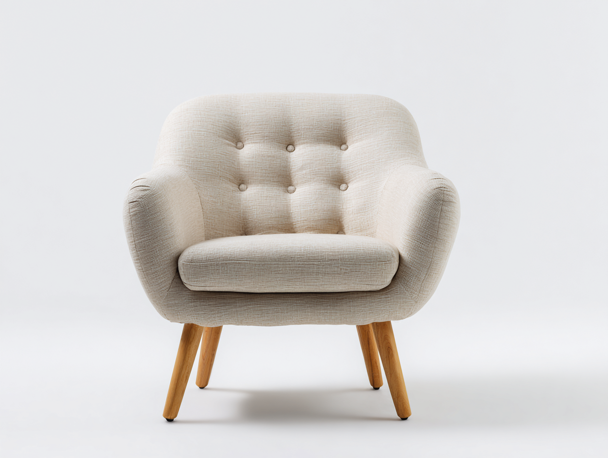 Sessel Stoff 82x76x78 cm - Beige - Knopfheftung-Vosaycorner