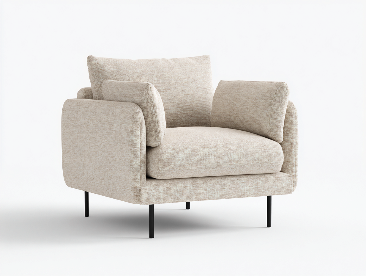 Sessel Stoff 96x88x82 cm - Beige - breite Sitzfläche-Vosaycorner