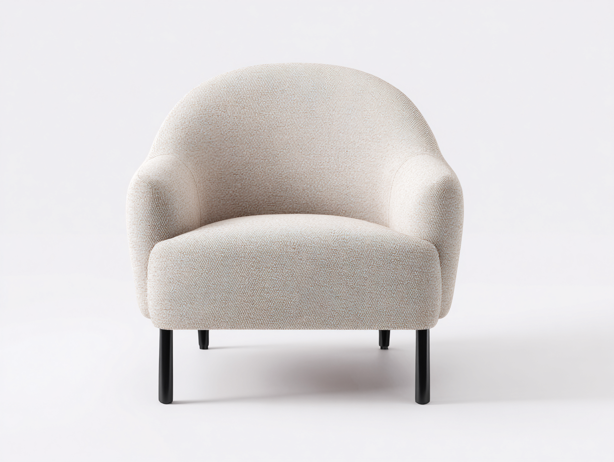 Sessel Stoff 76x72x78 cm - beige schwarz - runde Rückenlehne-Vosaycorner