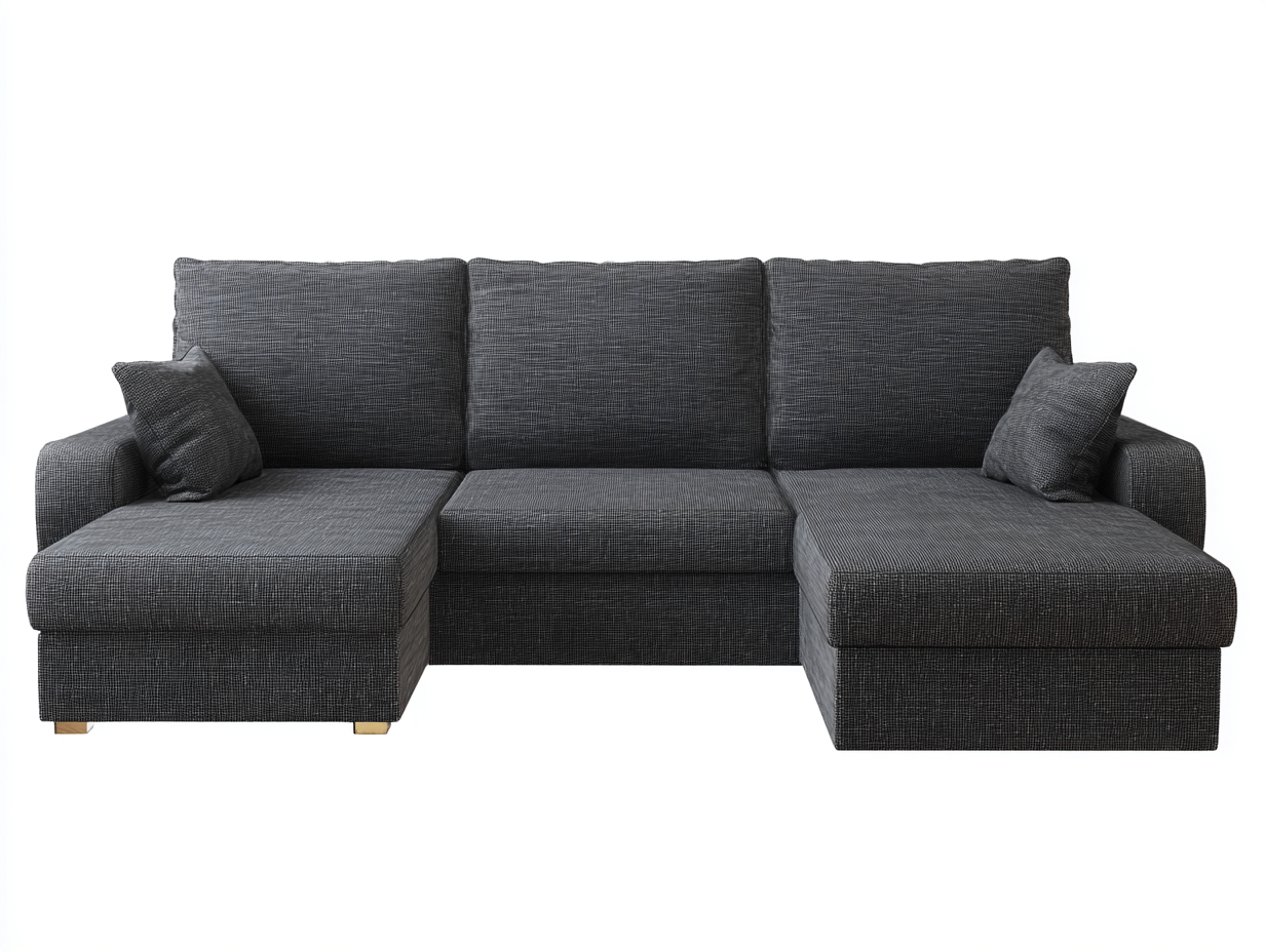 Ecksofa Stoff 285x170x88 cm - dunkelgrau - U Form-Vosaycorner