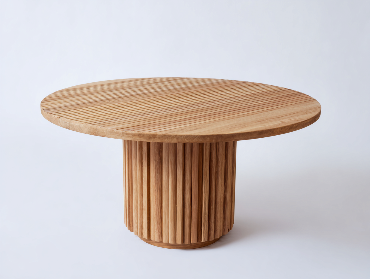 Gartentisch Massivholz 132x132x75 cm - Naturholz - modernes Outdoor-Design-Vosaycorner