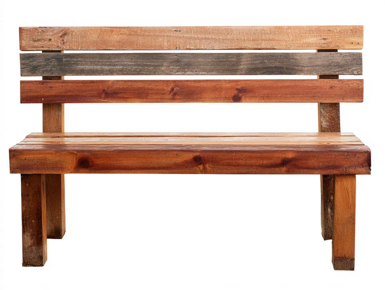 Gartenbank Massivholz 152x60x90 cm - Braun-Grau - rustikales Gartendesign-Vosaycorner