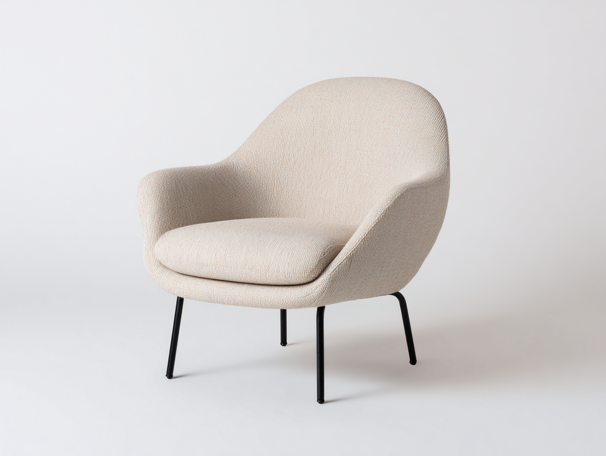 Sessel Stoff 78x76x84 cm beige-schwarz - modernes Lounge Design-Vosaycorner