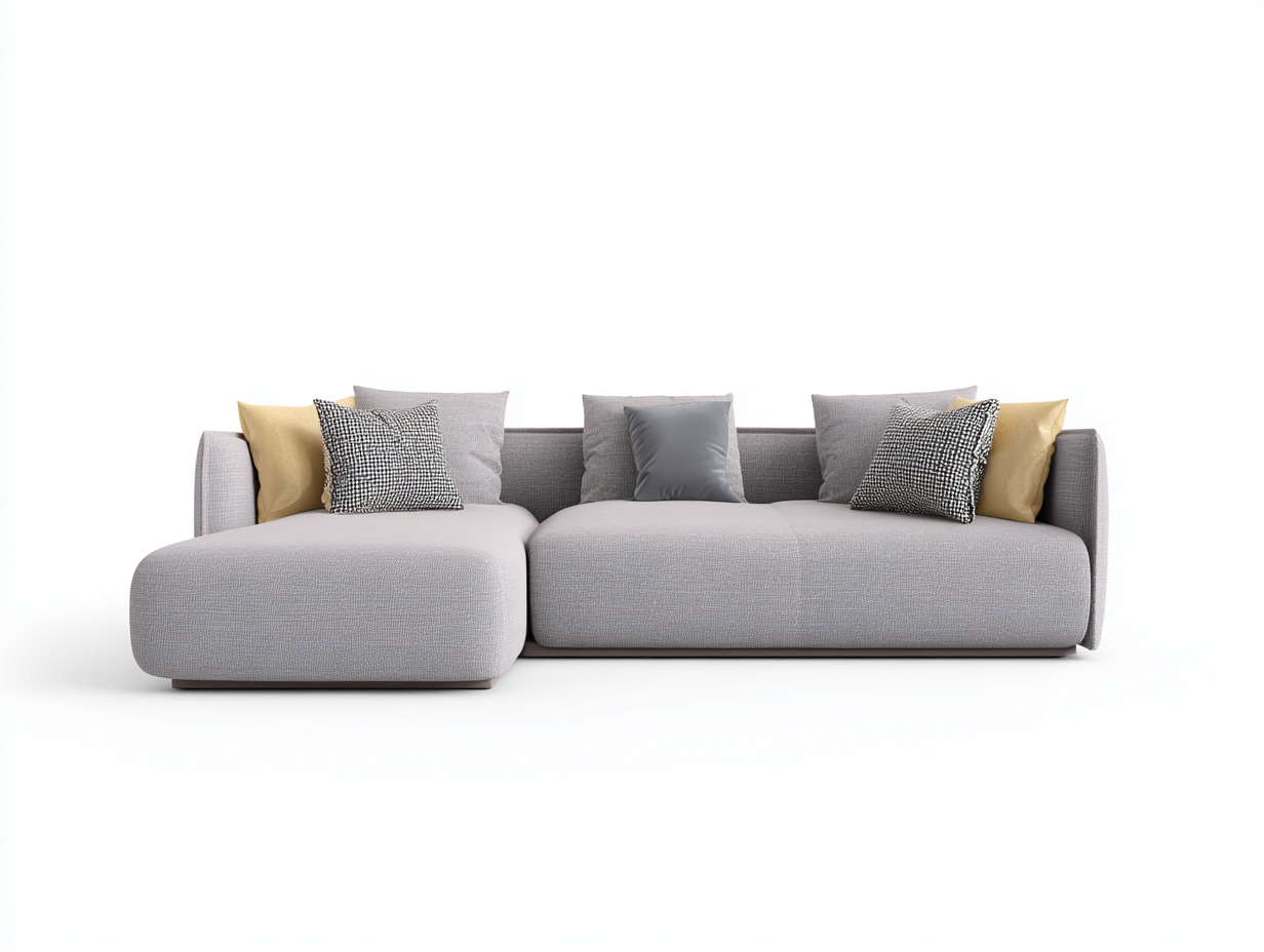 Ecksofa Stoff 285x165x80 cm - Hellgrau - Für Wohnzimmer - Modernes Design-Vosaycorner