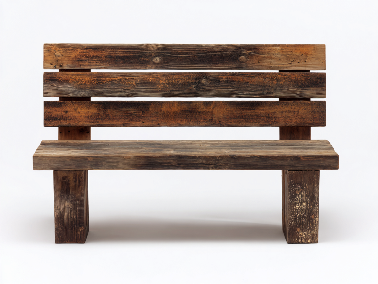 Gartenbank Massivholz 148x62x88 cm - Dunkelbraun - rustikales Gartendesign-Vosaycorner