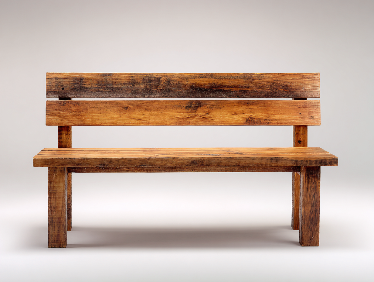 Gartenbank Holz 158x56x85 cm - Naturbraun - rustikales Design-Vosaycorner