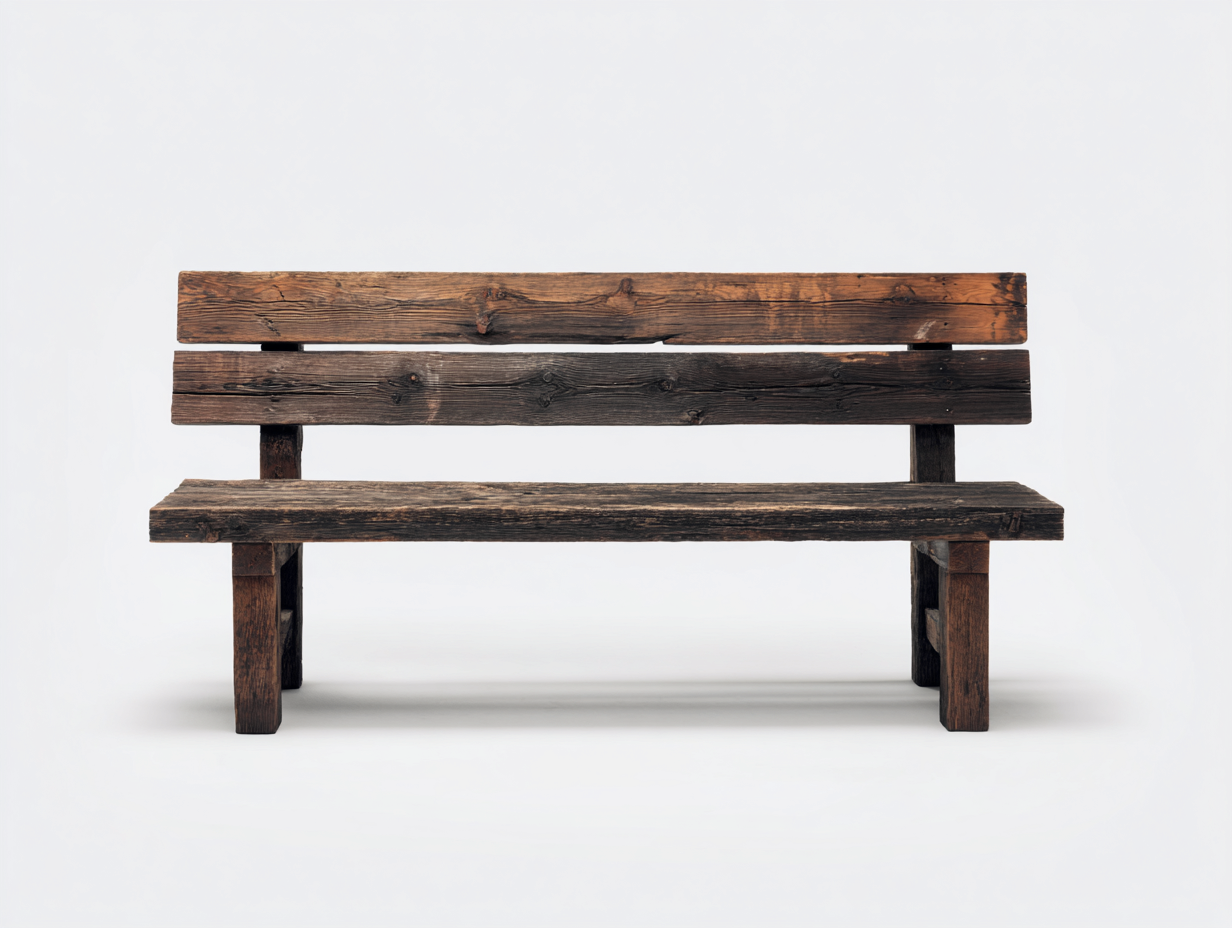 Gartenbank Massivholz 156x58x86 cm - Dunkelbraun - rustikales Gartendesign-Vosaycorner