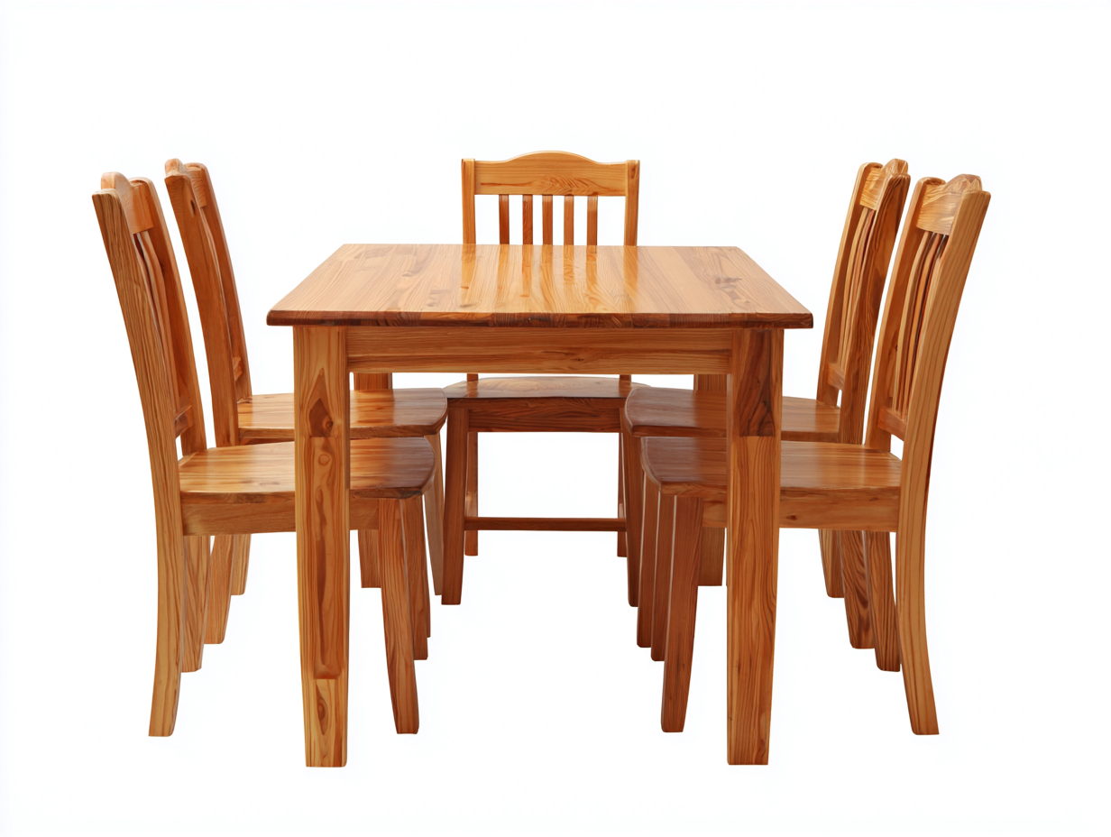 Garten Essgarnituren Holz 150x90x75 cm - natur - mit 5 Stühlen-Ziradecor