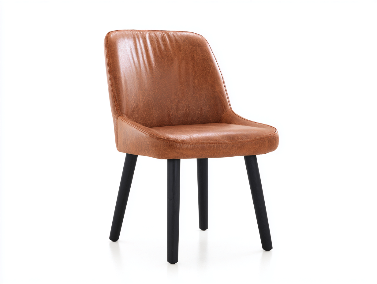 Esszimmerstühle Kunstleder 52x60x84 cm braun - gepolstertes Vintage Design-Ziradecor