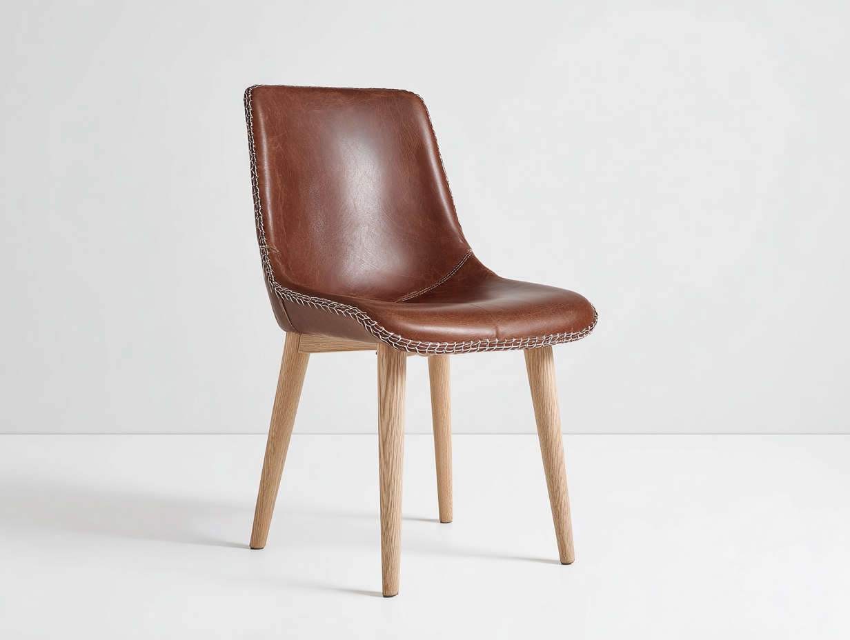 Esszimmerstühle Kunstleder 50x58x88 cm braun - modernes Naht Design-Ziradecor