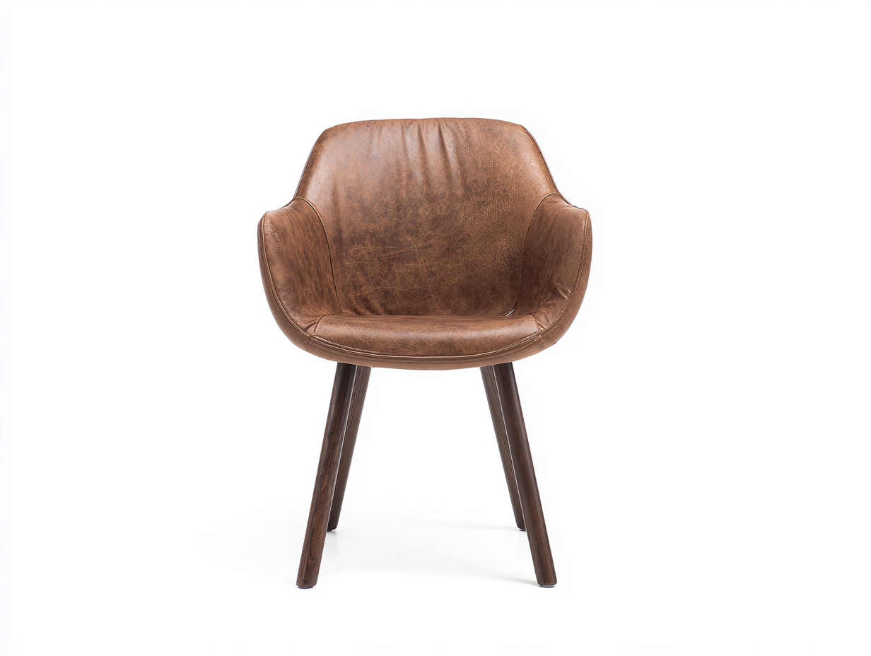 Esszimmerstühle Kunstleder 56x60x82 cm - braun dunkelbraun - mit Armlehnen-Ziradecor