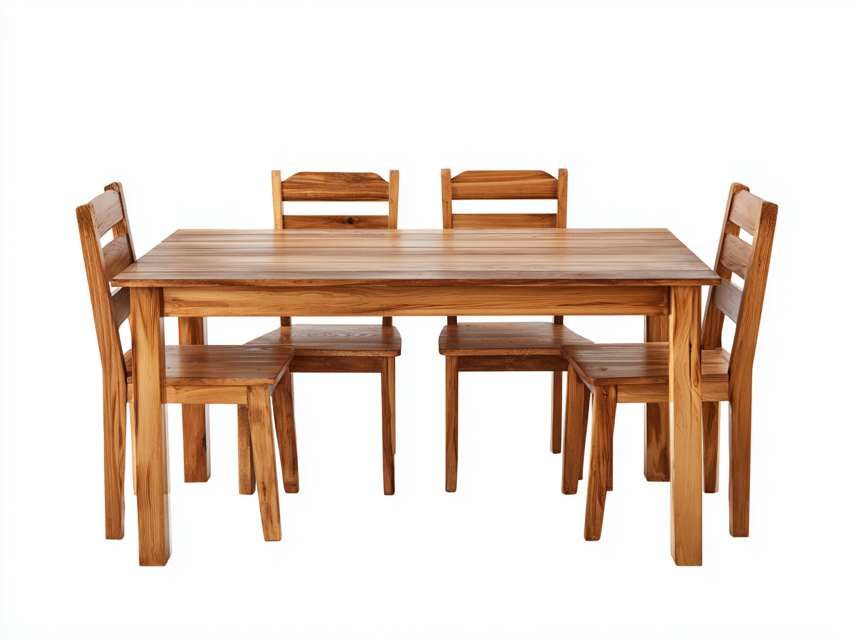 Garten Essgarnituren 140x80x75 cm aus Holz - Braun - rustikaler Stil für Terrasse und Garten-Ziradecor